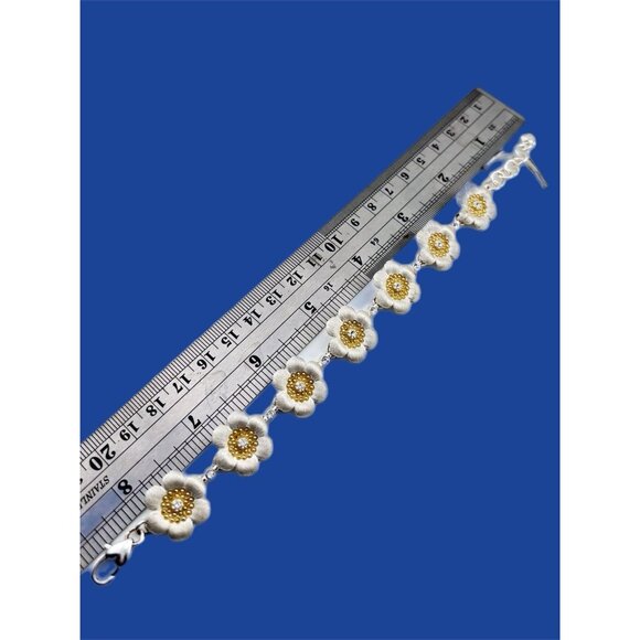 Brighton Floriana Brushed Silver Flower Retired Bracelet - Picture 4 of 4